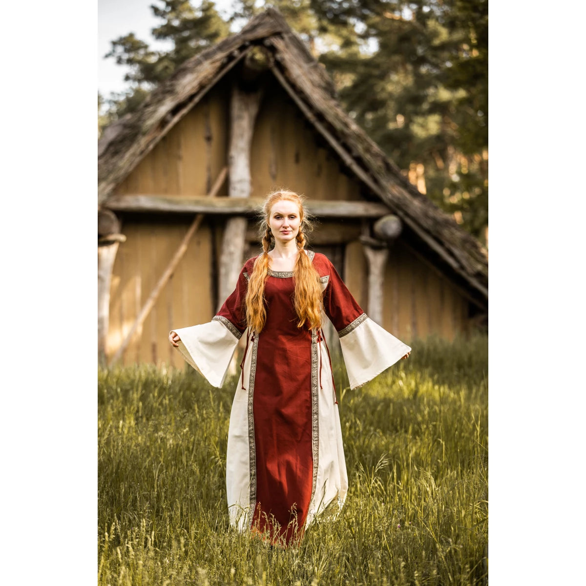 Angie-päällysmekko, koristeellinen puuvillamekko, punainen