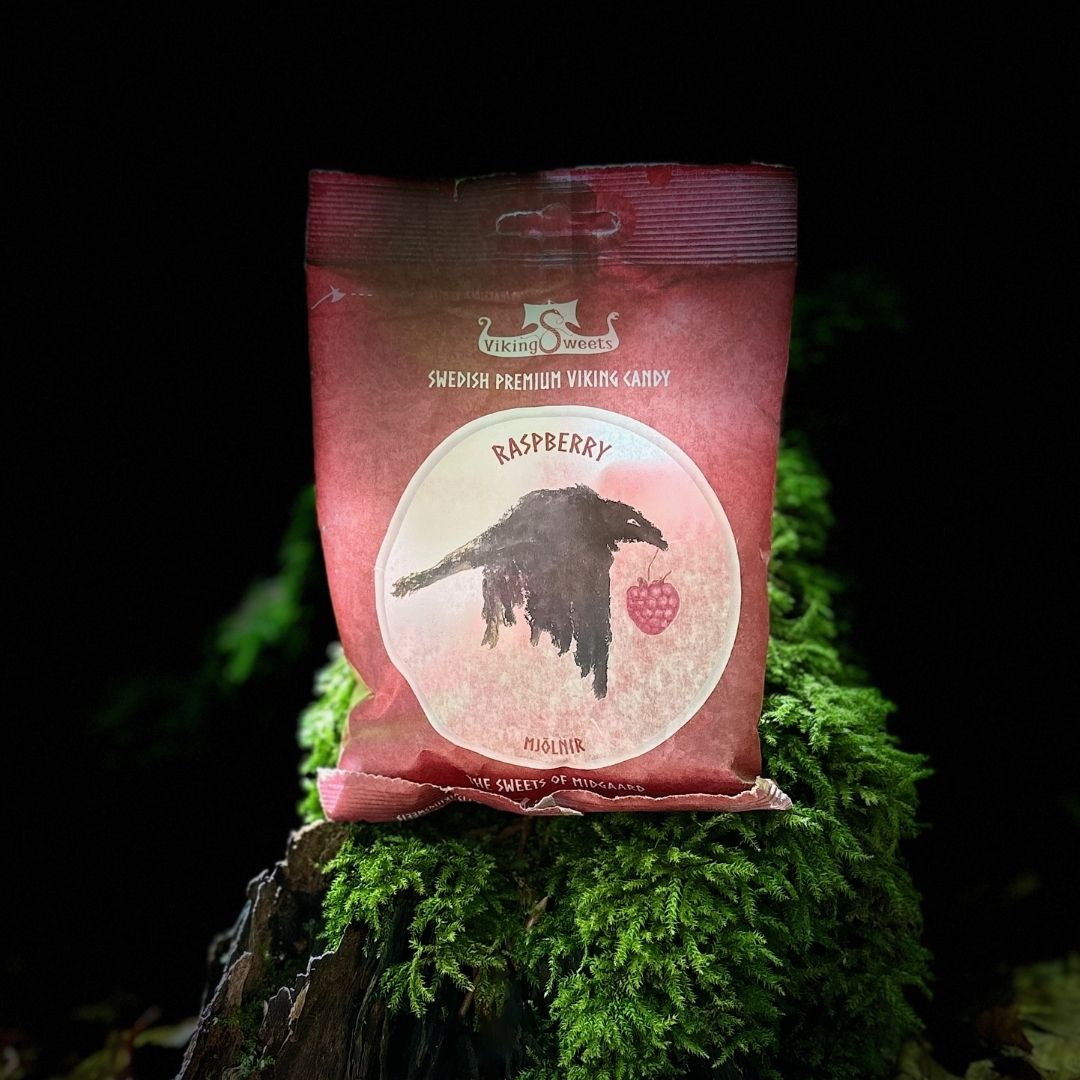 Viking Sweets -viikinkimakeiset, 120 g, vadelman maku